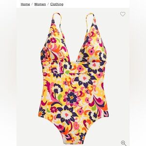 J.CREW Women's One Piece Swimsuit Floral Size 10 Medium Like New J Crew